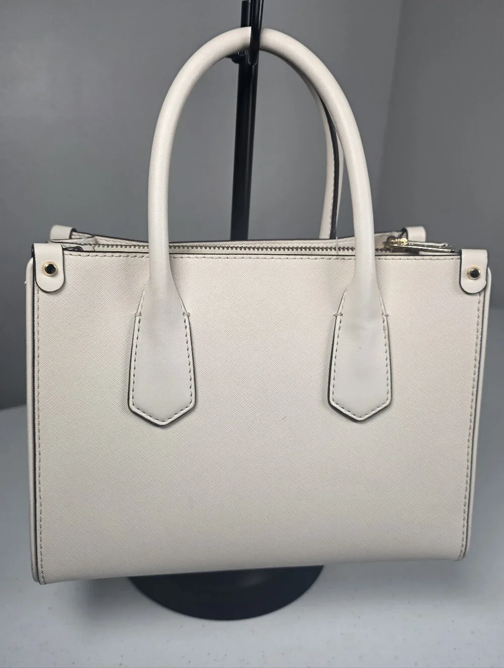Michael Kors lvory Satchel with Gold Studded Hardware